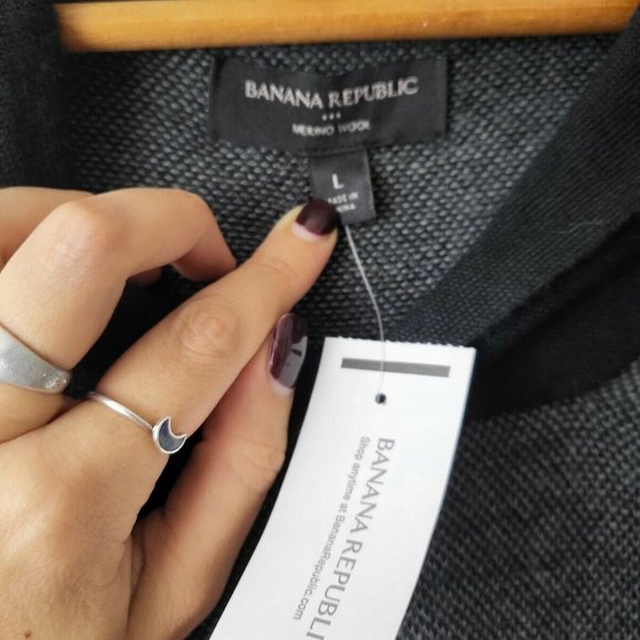 NWT Banana Republic Fine Merino Wool Turtleneck Womens Sweater Tunic Size L - Picture 10 of 12